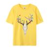 Deer Skull Hunting Christmas Whitetail T-Shirt Cotton Top T-Shirts For Men Normal Tops Shirts Prevalent Slim Fit