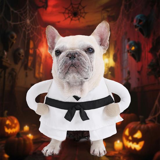 Dog Martial Art Costume Pet Coat with Hands Hook And Loop Adjustable Pet Outfit for Cats Dogs Cosplay Dress-up Photography