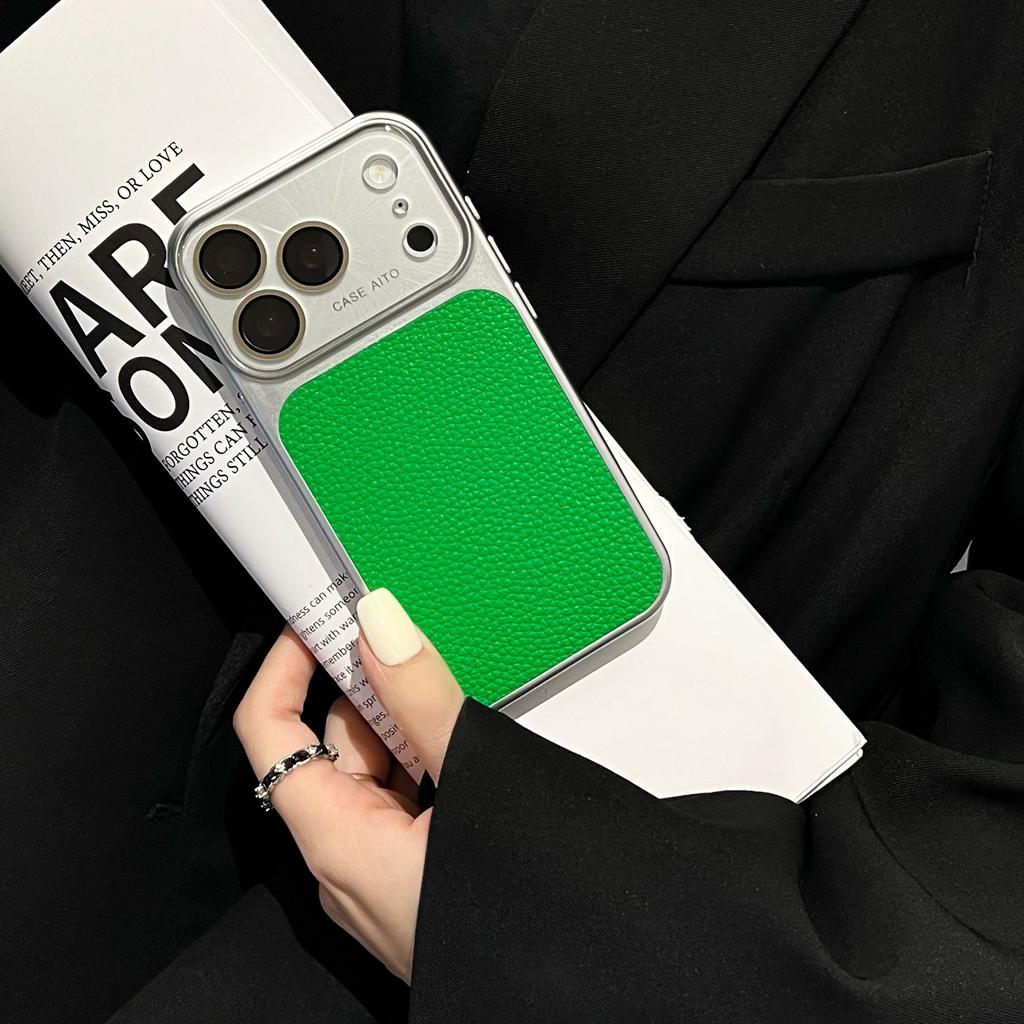 Fashion Advanced Solid Color Litchi Pattern Texture Case for iPhone 17 16 15 14 Pro Max Shockproof Protective Phone Cover