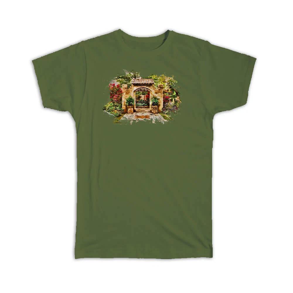 Gift T-Shirt : Watercolor Garden Door Frame S