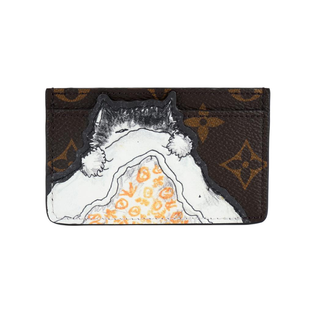 Louis Vuitton X Grace Coddington Collaboration Catogram Cat Nap Monogram Coated Canvas Card Holder Women Accessories Brown M15155