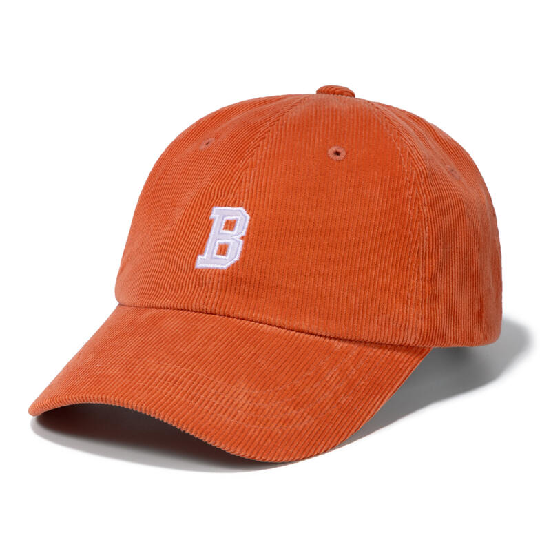 Corduroy Bee Logo Curve Cap - Orange