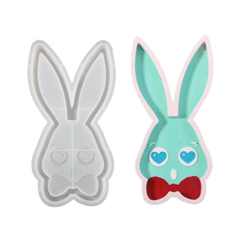 Flexible Sturdy Silicone Epoxy Resin Castes Mold Rabbits Shaped Tray Dishes Molds for Craft and Home Decoration