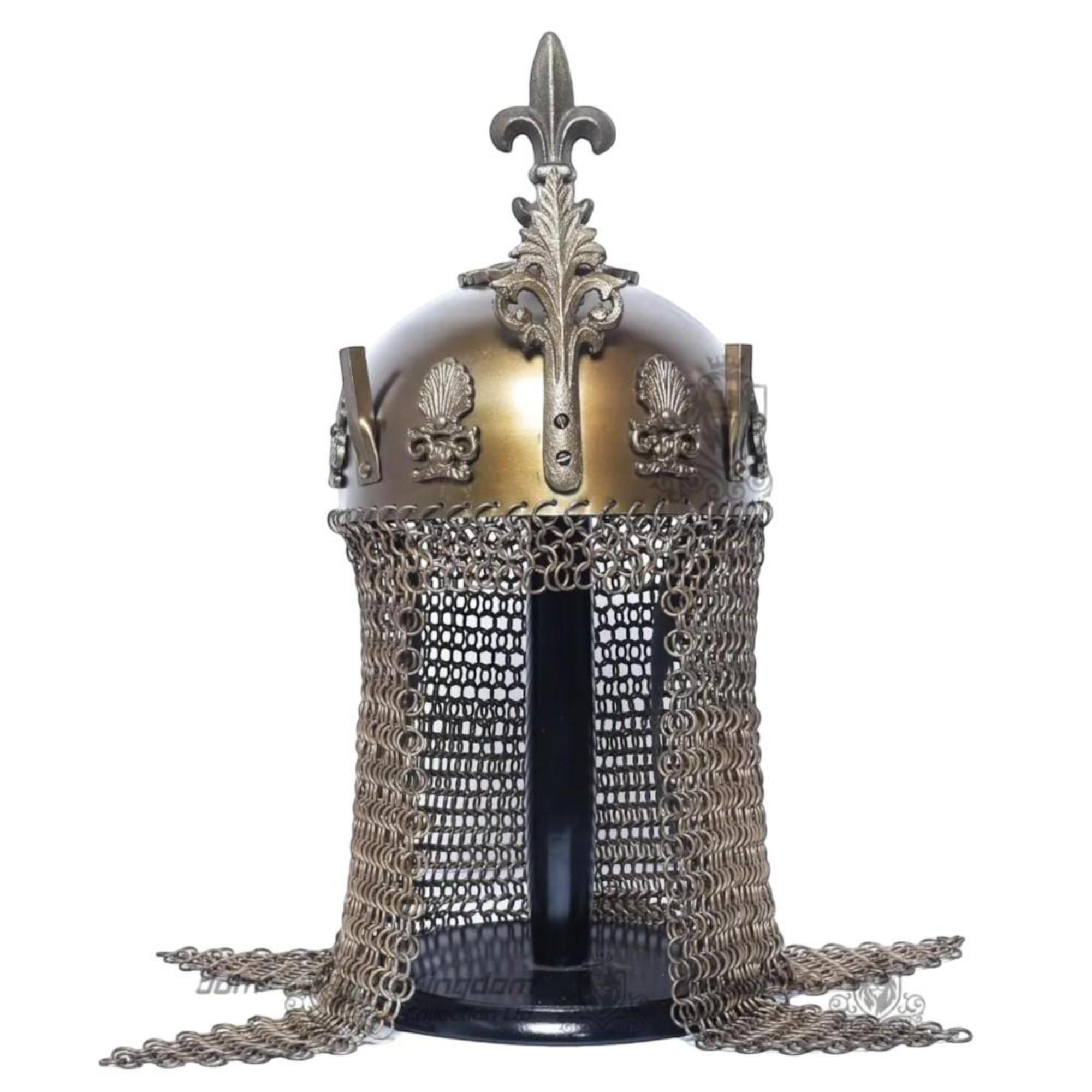 Шлем Воина Рыцаря с Прикрепленной Кольчугой Шлем Султана Средневековый Шлем Императора для Битвы