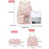 Set de 3 pièces Sac à dos d'école en velours côtelé avec sac à lunch trousse à crayons Sac d'école mignon pour fille Sac à livres Fraise Sac à dos pour adolescents Femmes
