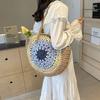 Korean Minimalist Handwoven Straw Bag - Forest Style Large Capacity Woven Shoulder Crossbody Beach Tote