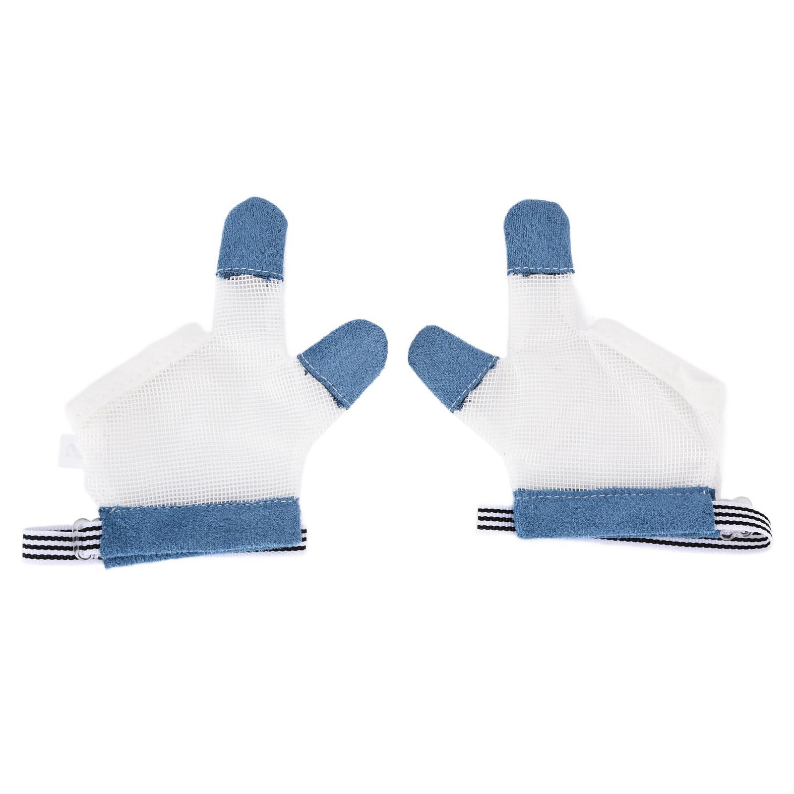 Baby Stop Thumb Sucking Finger Protector Mesh Fabric Breathable Prevent Eat Hands Drawstring Gloves