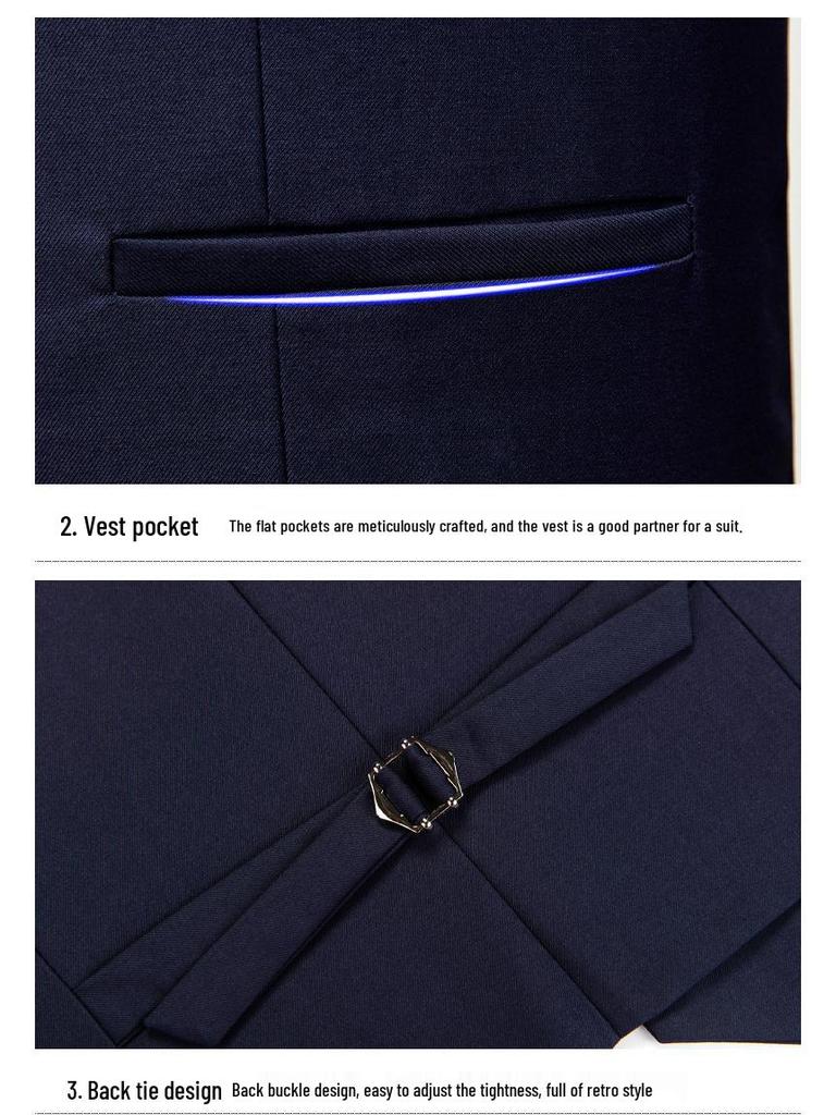 Men's Slim Fit Korean Style Suit - Three-Piece Formal Business Attire for Groom or Groomsman