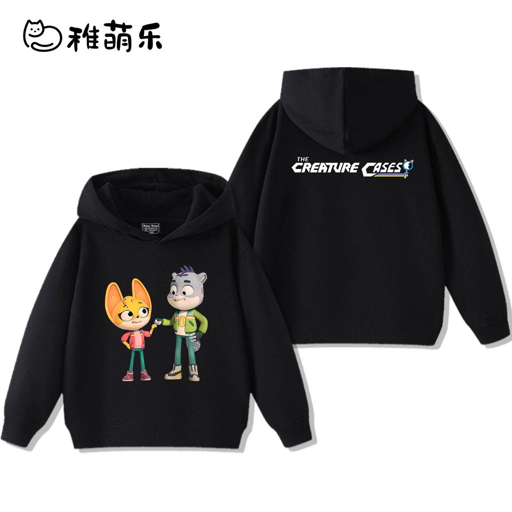 "Animal Detective Team" Themed Kids' Hoodie – Fun Cartoon Print, Cute & Versatile – Suitable for Boys & Girls (Autumn/Winter)