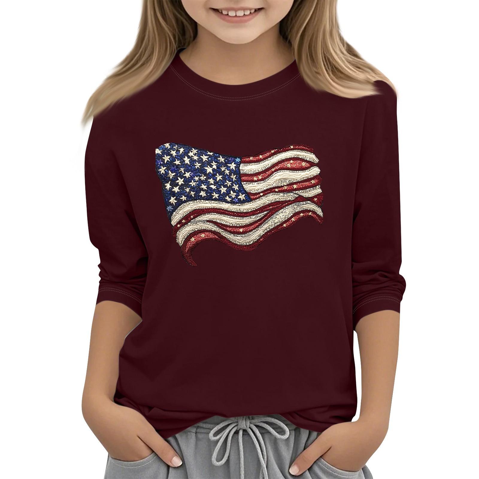 

Детская модная повседневная футболка с круглым вырезом и рукавом три четверти 150 винный