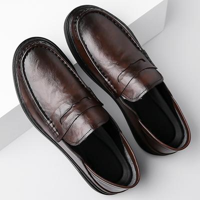 Chaussures pour hommes nouvelles chaussures en cuir décontractées d'affaires à semelle souple chaussures tendance à une pédale Doudou pour hommes chaussures britanniques pour hommes