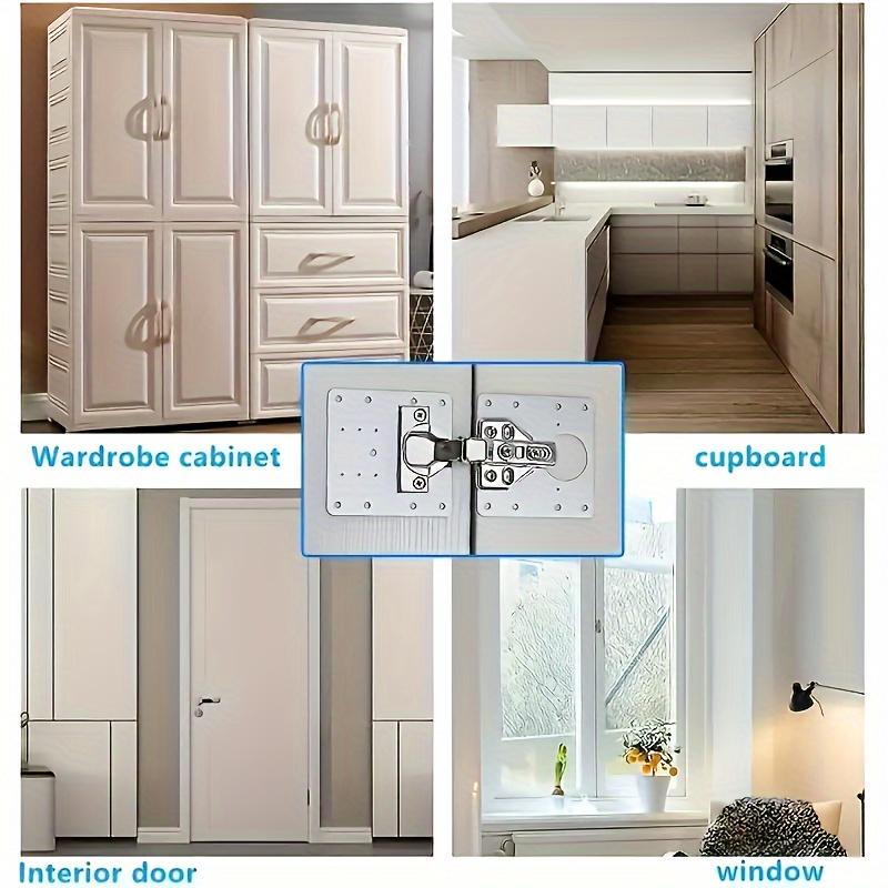 2/4PCS Cabinet Hinge Repair Kit, Adjustable Hidden Hinges w/Screws for Broken Cabinet Doors (Easy Fix Rustproof)