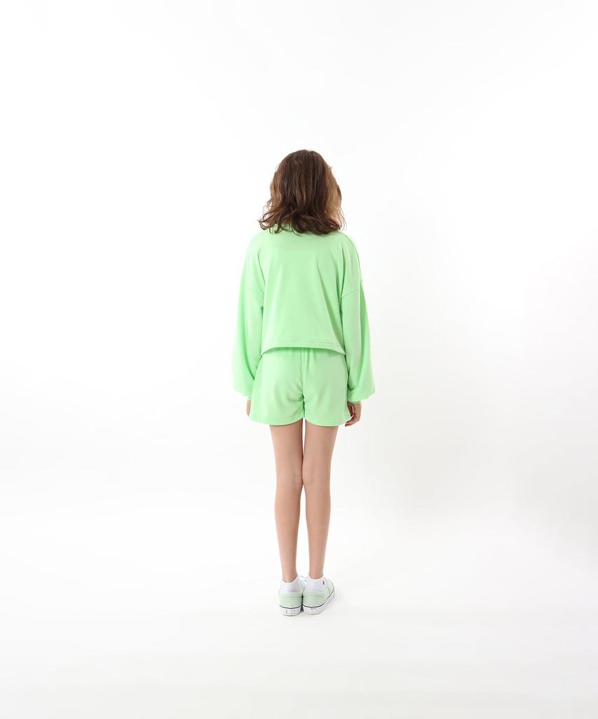 Champion Long Sleeve Crew Neck Sweatshirt with Script Loose Light Green Kids' Logo, Fit, (CK-Z003)