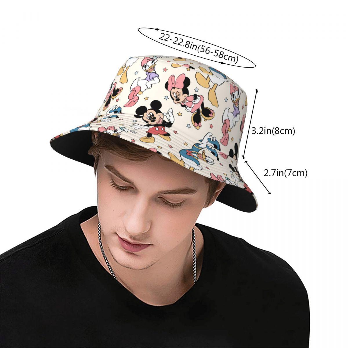 Zealous Sole Women's Spring Headwear Mickey & Friends Bucket Hats Street Unisex Sun Hat Ispoti Hat Lightweight Fishing Fisherman Hat Vacation Cm
