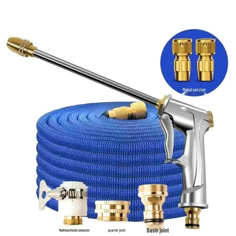 High-Pressure Telescopic Water Hose with Explosion-Proof Nozzle for Car Wash and Gardening