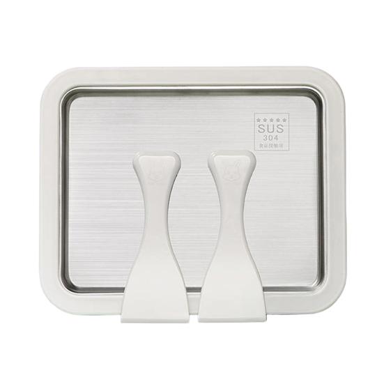 Fried Ice Machine Stainless Steel Large Freezing Tray with 2 Non-Stick Scrapers Fried Yogurt Maker