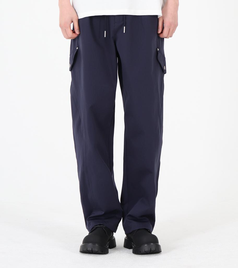 Beoteunseoul Elastic String Cotton Pants (Dark Navy)