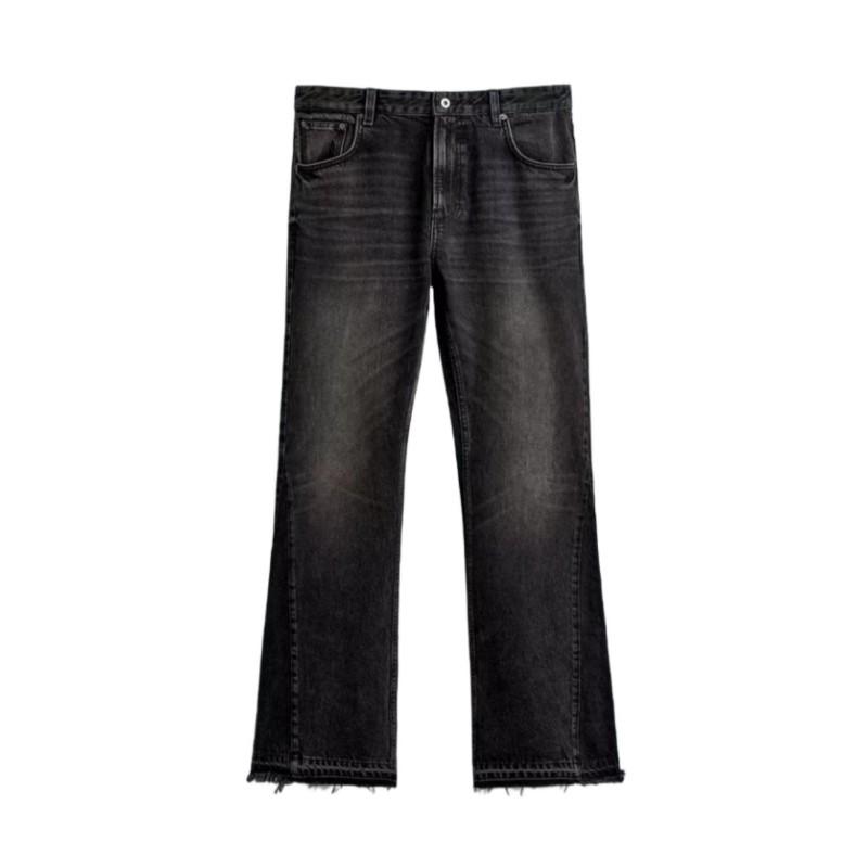 Mens Washed Distressed Straight Fit Denim Jeans Casual Streetwear Cotton