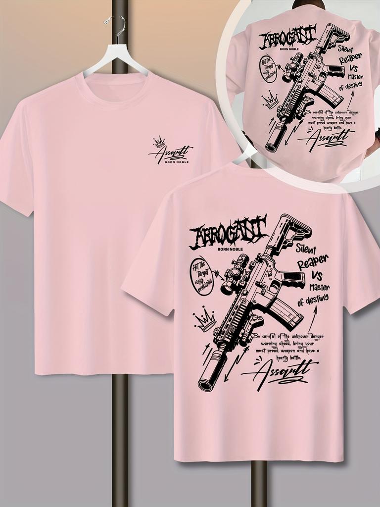 Summer Fun Graffiti M4 Gun Lovers Harajuku Fashion Street Mens Clothing TShirt 100 Cotton Casual Sports Short Sleeve