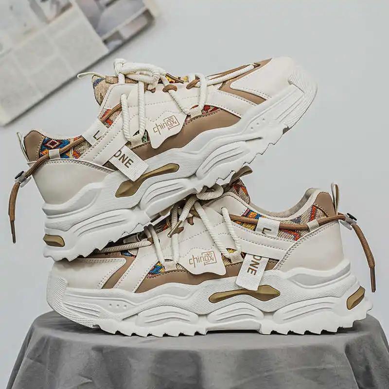 Sumer Round Tip White Sneakers Shoes For Men Summer Shoes Walking And Hiking Shoes Sports Badkets Traning Krasovki