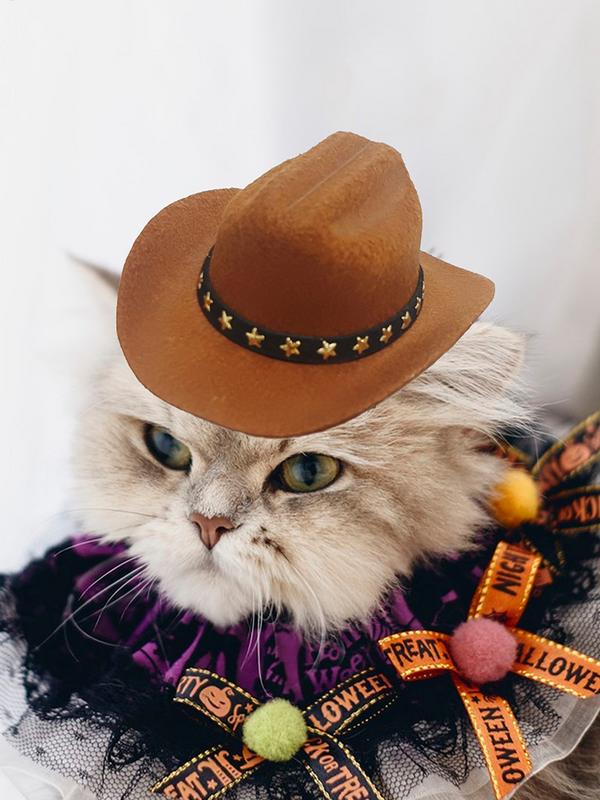 Adjustable Funny Pet Hat Breathable Pet Cowboy Hat Puppy Halloween Costumes Pet Party Decoration Pet Accessories for Small Dog