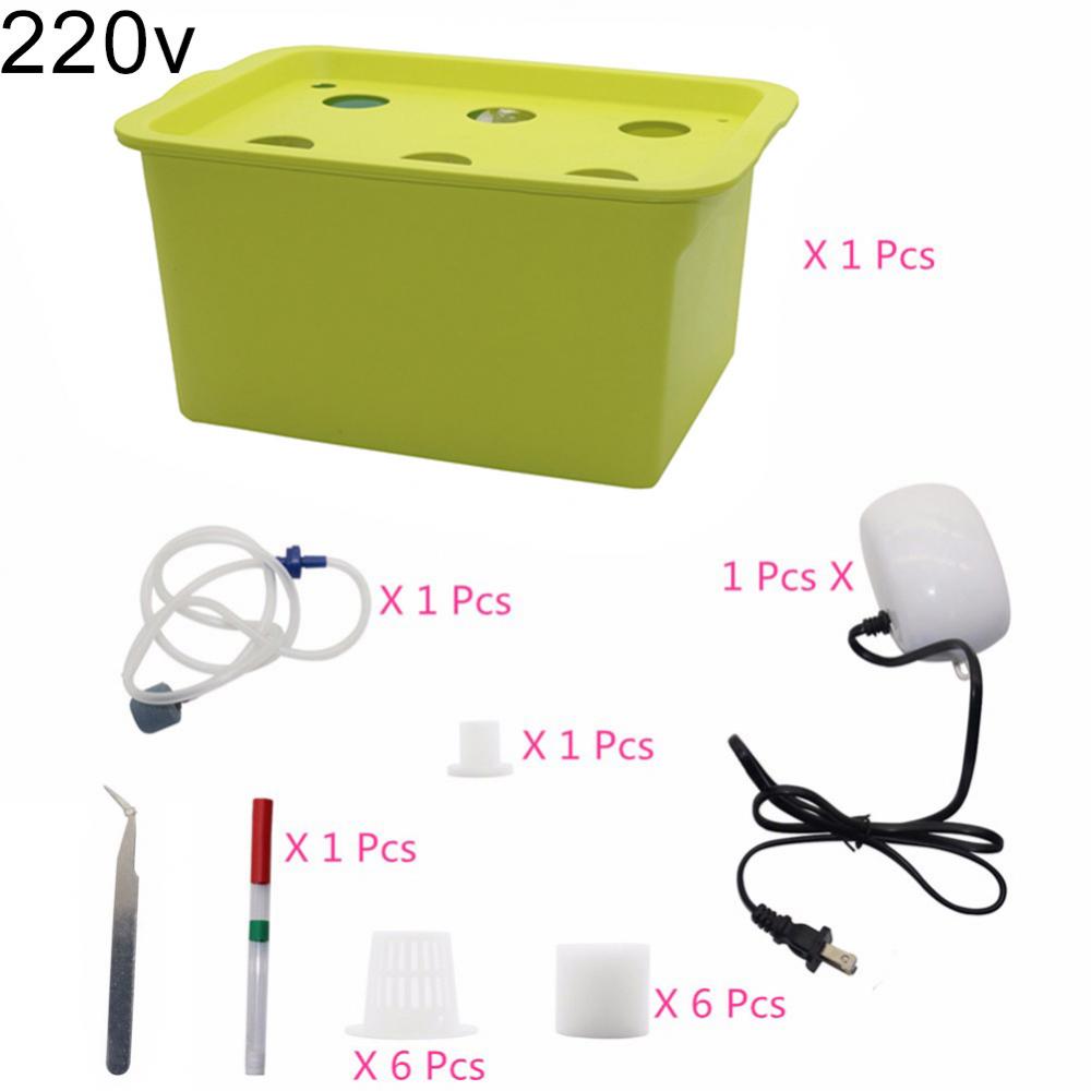 110/220V 6-Holes Static Plant Site Hydroponic Nursery Pot Growing Box Hydroponic Systems Kit Soilless Cultivation Box Indoor