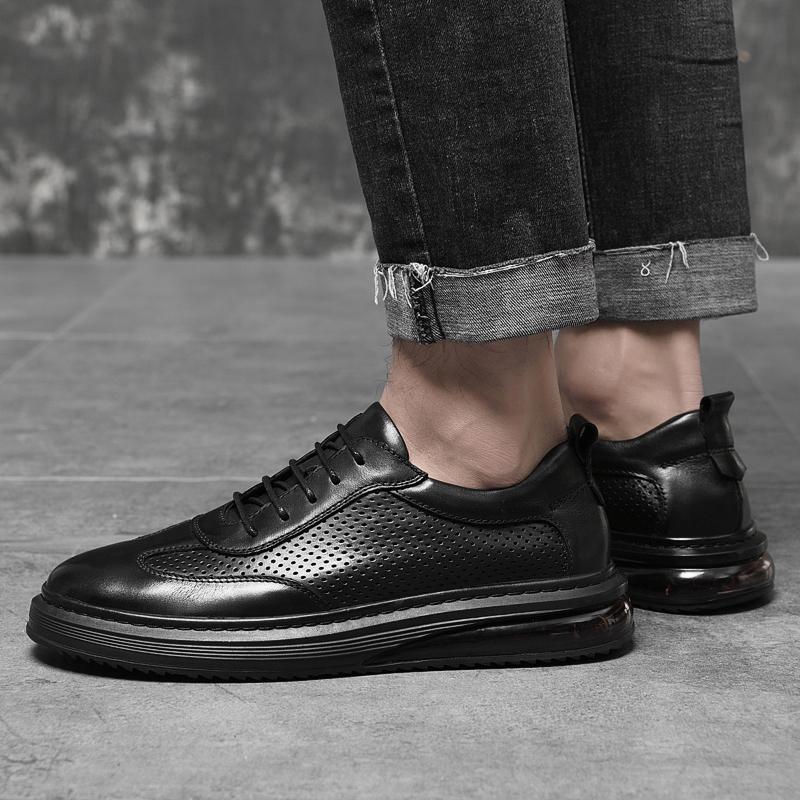 Модные мужские кроссовки из натуральной кожи для скейтбординга — фото 4