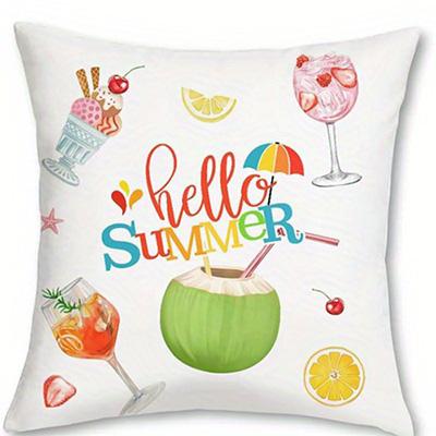 Gnomes & Summer Ice Cream Beach Double-sided Printed pillow cover Short plush Suitable living rooms sofas throw cushion cover