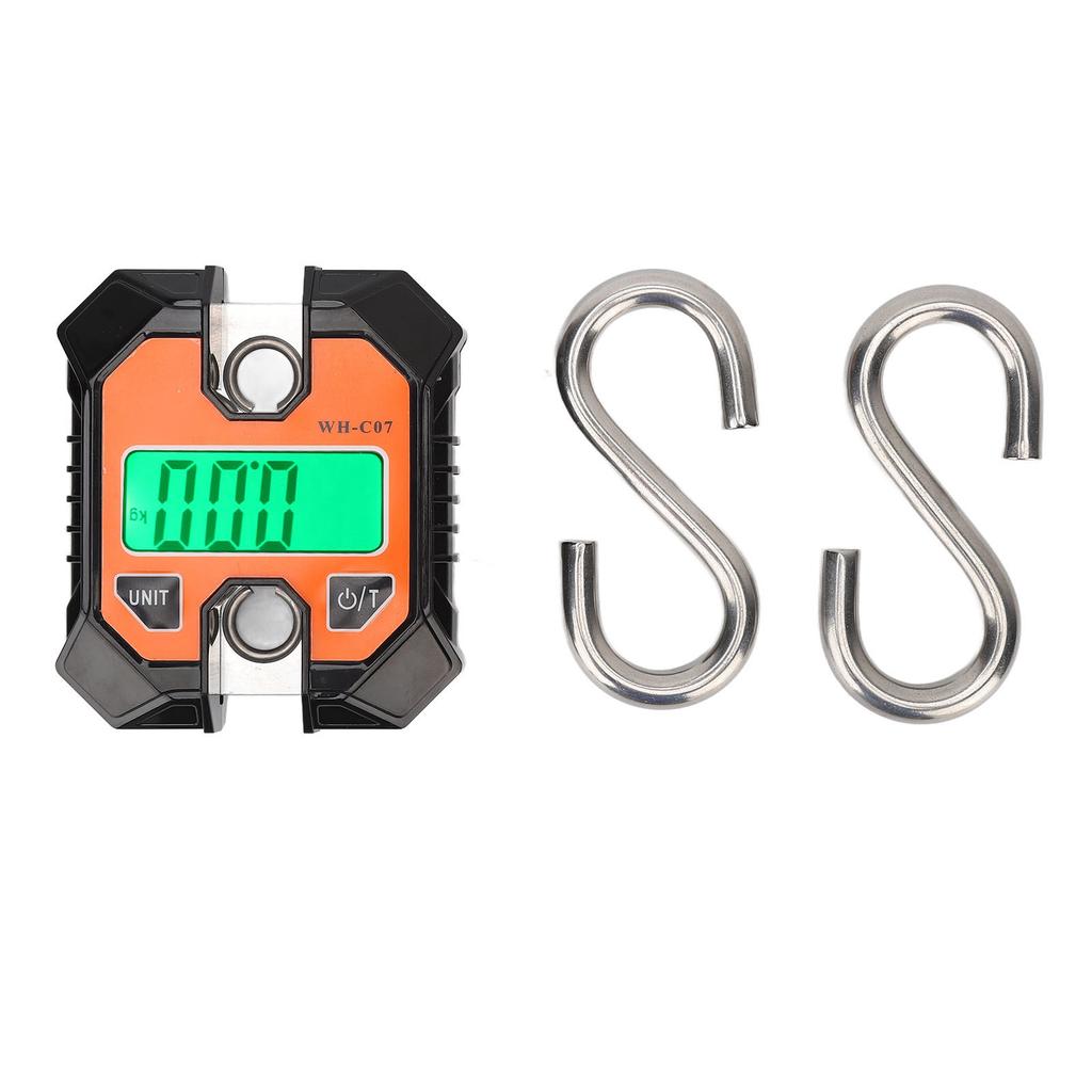 Digital Fishing Scale Multifunction 0.2kg To 100kg Portable Electronic Hook Scale with Backlit LCD