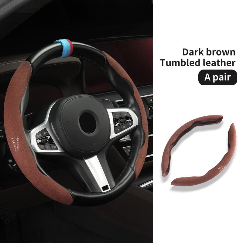 

For Jaguar Suede Anti-slip Car Steering Wheel Covers Decorative Accessories S-Type F-Type X-Type F-Pace I-Pace E-Pace XJR XE