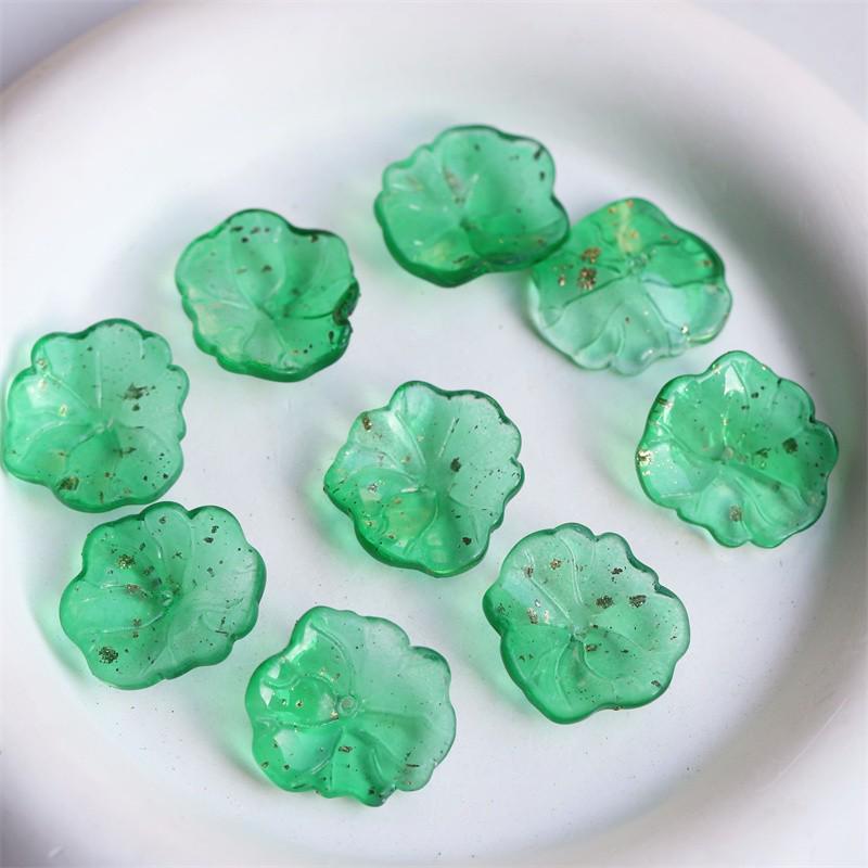10-Piece Set: 22x24mm 3D Lotus Leaf DIY Hairpin Material for Ancient Style Jade Hairpins