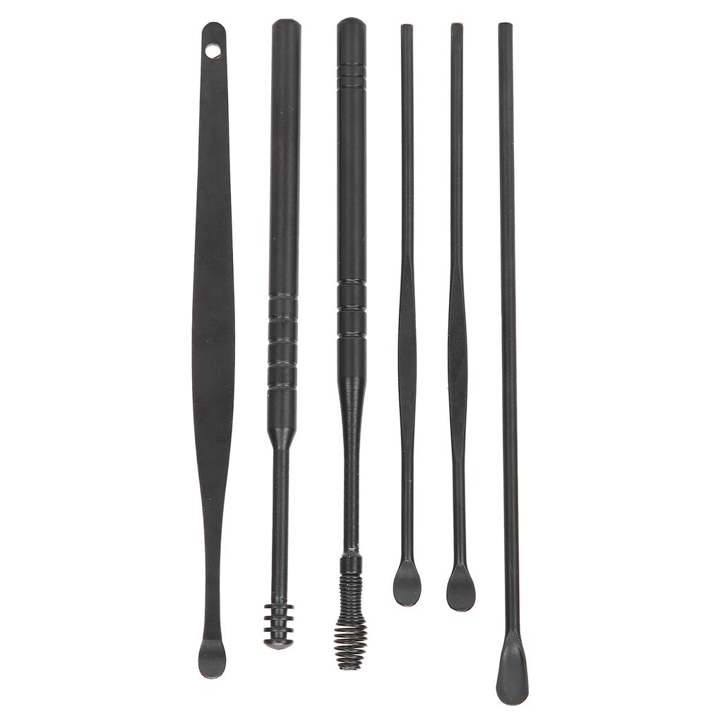Portable Ear Pick Spoon Earwax Removal Tool Kit Stainless Steel Spiral Ear Wax Cleaner Set