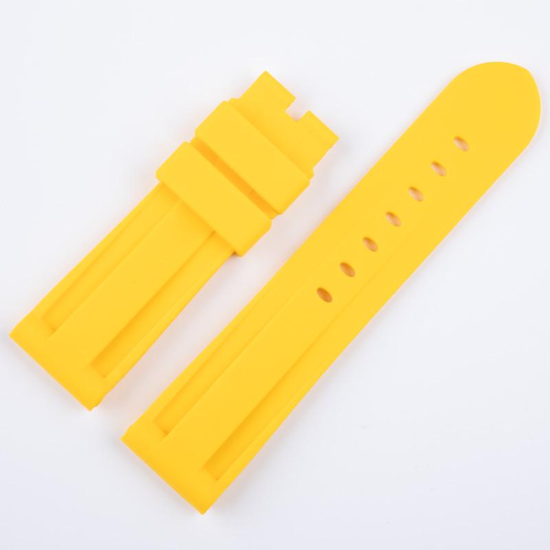 22/24/26mm Grün Blau Rot Braun Wasserdichtes Weiches Silikon Uhrenarmband Für Panerai Armband Für PAM441 111 Armband Mit Edelstahlstift