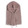 Thick Knit Knitted Balaclava Hat One-Piece Design Hooded Beanie Warm Ski Snow Hat  For Women Man