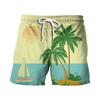 Pantaloncini Estivi da Uomo con Stampa 3D Foglia di Banana, Casual da Spiaggia, Vestibilità Larga, Gamba Dritta, Pantaloncini da Spiaggia