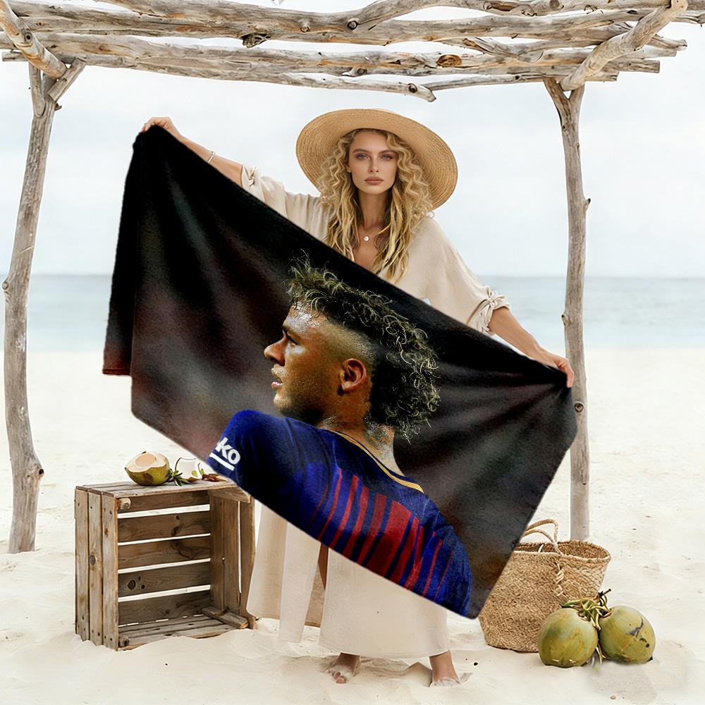 Neymar's Iconic Haircut Beach Towel Quick-Dry Soft Microfiber Comfortable Lightweight Perfect for Traveling Yoga Camping and Swimming
