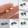 Cartoon Stainless Steel Dog Bird Earring for Women Asymmetry Cat Ear Jewelry Girls Cute Animal Earrings Gifts Accessories