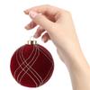 4pcs Velvet Christmas Ball Ornaments Glittering Flocked Hanging Ball Decorations Xmas Tree Baubles  Christmas Party Layout 10 Cm