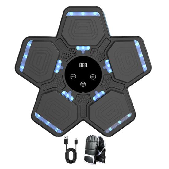 Muziek Boksmachine met Handschoenen Wandmontage Snelheidsmodi Verstelbaar LED-Display Elektronische Bokstrainer Doel Stootkussen Trainingsapparatuur