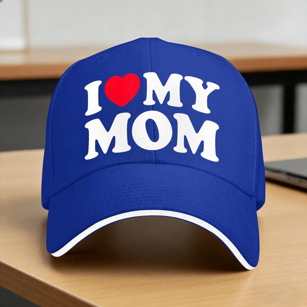 Summer I Love My Mom Baseball Cap Unisex Women I Heart My Mom Mothers Day Sun Trucker Hat Breathable Baseball Caps