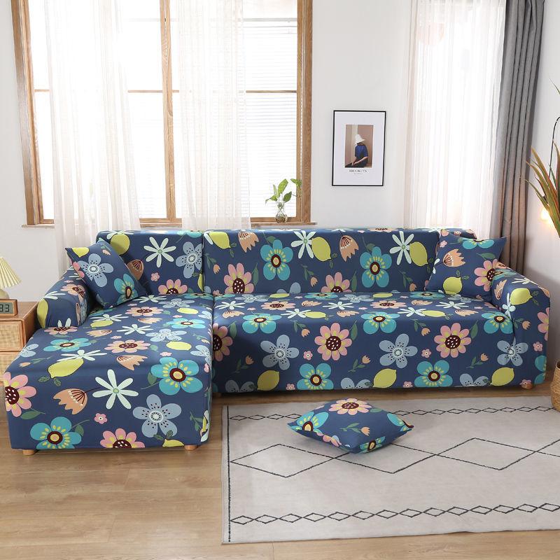 Floral Pattern Sofa Cover Slipcovers Elastic All-inclusive Couch Case for L Shape Sofa Loveseat Chair L-Style Sofa Case