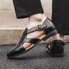 Men's Large Breathable Leather Roman Sandals - Summer Business Style