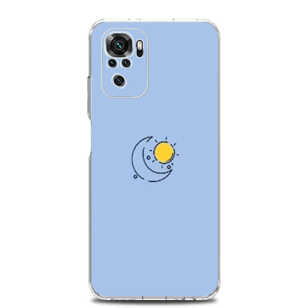 Capa de Celular Minimalista Desenho Sol Lua Para Xiaomi Redmi Note 15 14 13 12 4G 10 11 Pro Plus 5G 14C 13C 12C 10C 9A