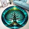 Runder Vintage-Teppich 'Baum des Lebens' für Wohnzimmer und Schlafzimmer Eleganter rutschfester Teppich Stilvolle dekorative Bodendekoration Perfektes Geschenk