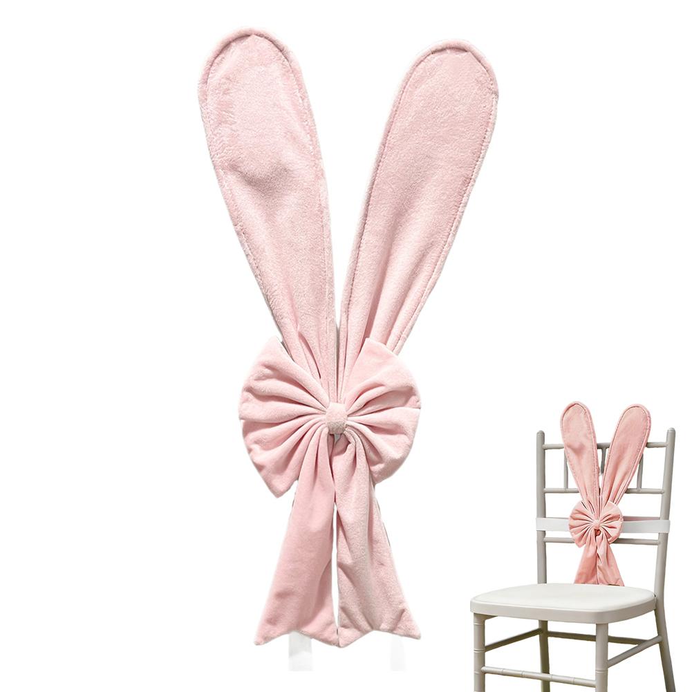 Stuhldekorationen Oster-Schleifenschmuck Hasenohren-Design Stuhldekoration für Party mit elastischen Bändern für Zuhause Restaurant