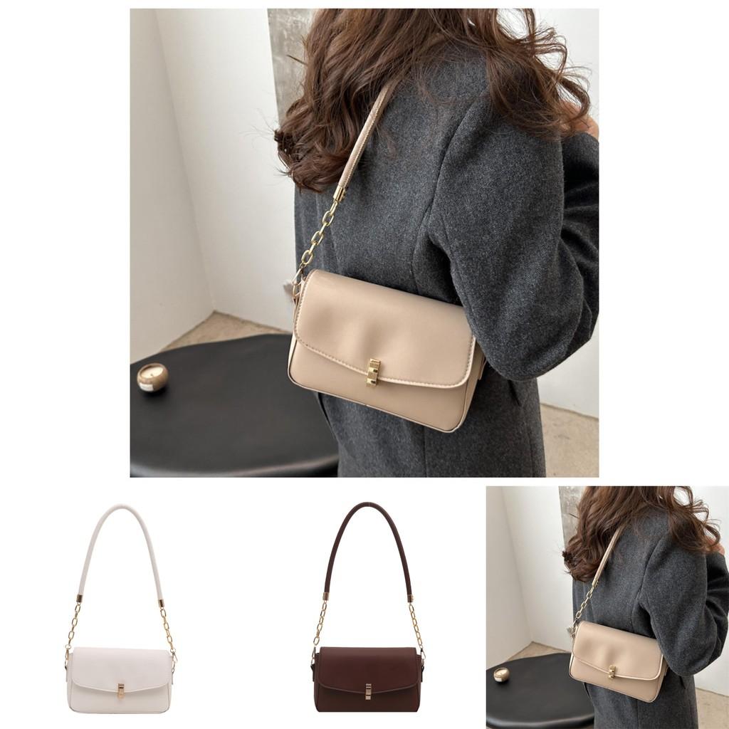 Luxe Minimalist Chain Strap Small Square Purse For Women Available In Black White And Khaki Colors