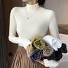 Knitted Half-turtleneck Pullovers Women Bottom Shirts Sweater Jumper Elegant Fashion Long-sleeved Tops Knitwear