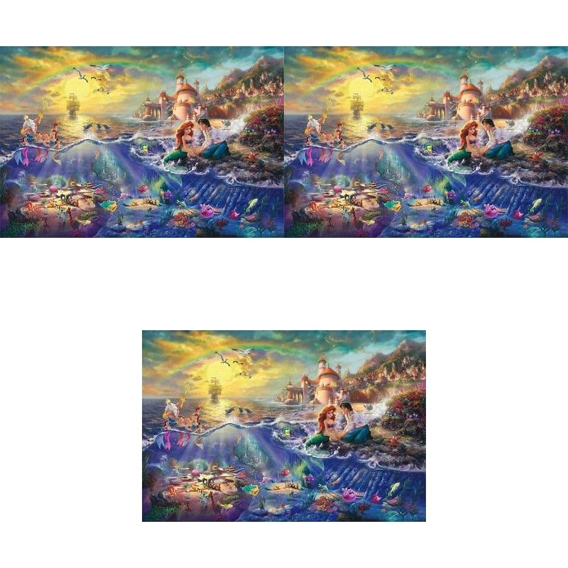 Mermaid Art Oil Painting Print On Canvas Modern Home Decor The Little Mermaid Framed Without
