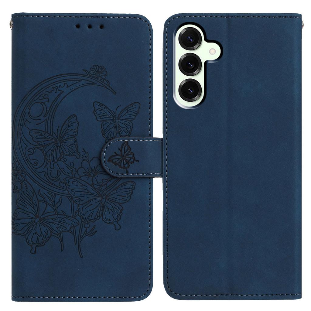 For Samsung Galaxy S25+ Case Butterfly Flower Imprinted PU Leather Wallet Stand Phone Cover