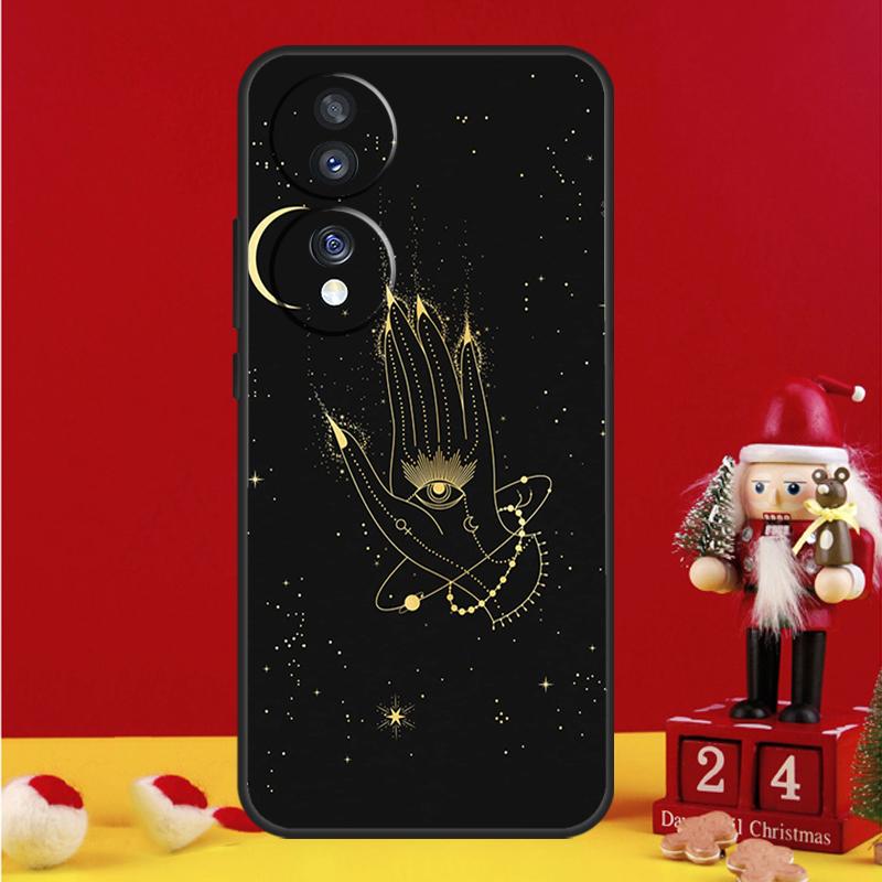 Étui à dessin Divination Lune Étoiles Mains Pour Honor Magic 8 5 6 7 Pro Honor Win RT 50 70 90 200 400 Lite X8c X9b X9c X9a X9d Housse